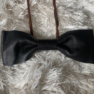 Authentic leather dark brown bow with strings